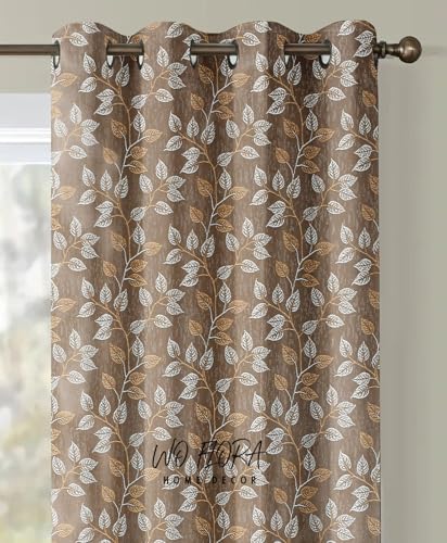 Image of Curtain for Door 5 feet Set of 3 Living Room Window Curtains | Premium Curtain Panel | Brown Color Curtain 5 ft