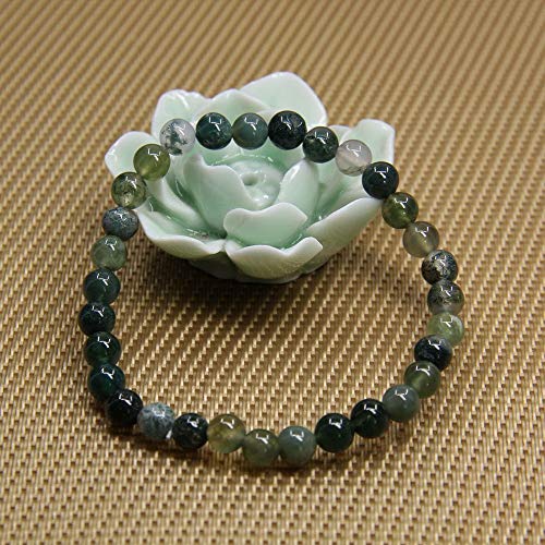 Image of Handmade Gem Semi Precious Gemstone 6mm Round Beads Stretch Bracelet 7 inch Unisex