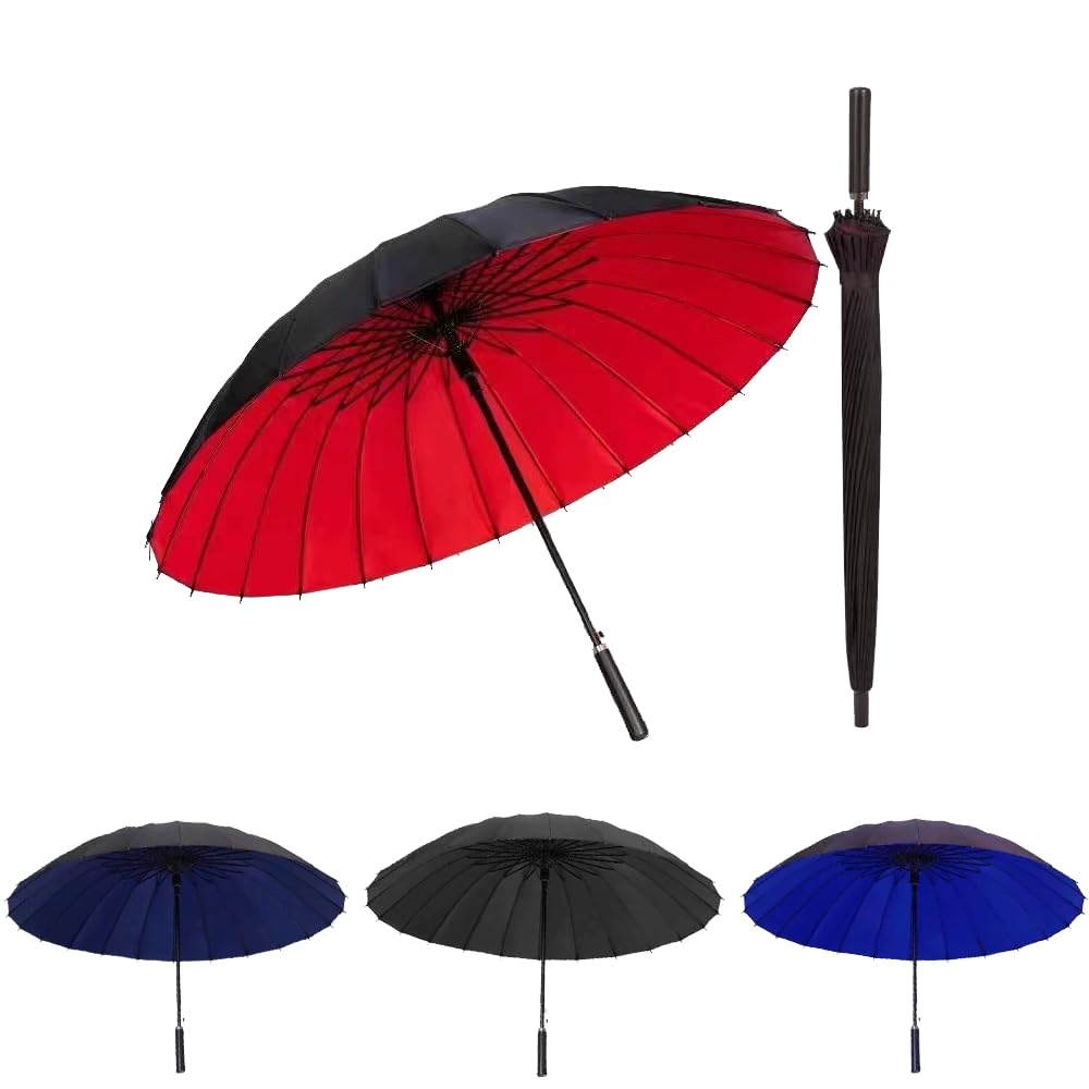 Grand Parapluie De Golf Protection UV UPF 50+ Double Auvent Parapluie XXL, Ombrelle Anti Tempete, Automatique Parapluie Solide Coupe-Vent, Imperméable Pour Homme Et Femme