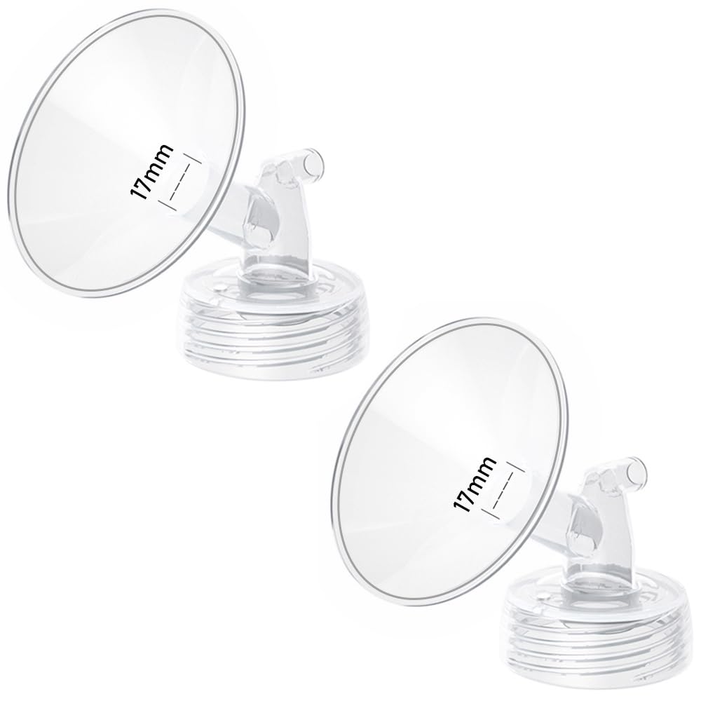 2pcs 17mm Flange Compatible with Spectra S1 S2 9 Plus Synergy Gold Ameda MYA Motif Luna Breast Pump, Replacement to Spectra Pump Parts, Breast Pump Shields 17mm Replace S1 S2 Parts