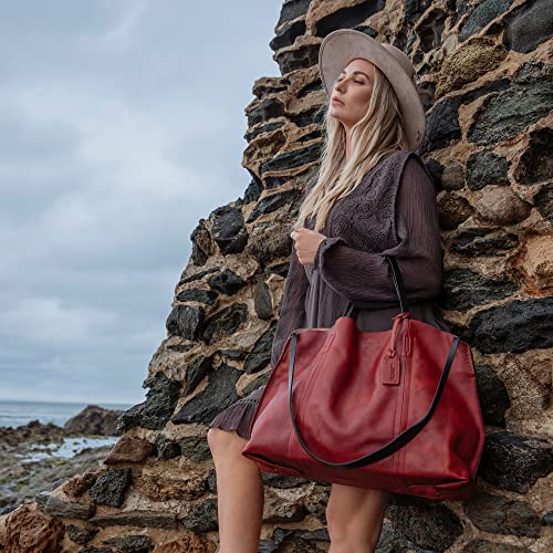 Image of OLD TREND Genuine Leather Forest Island Tote | Spacious Handbag with Removable Inner Pouches