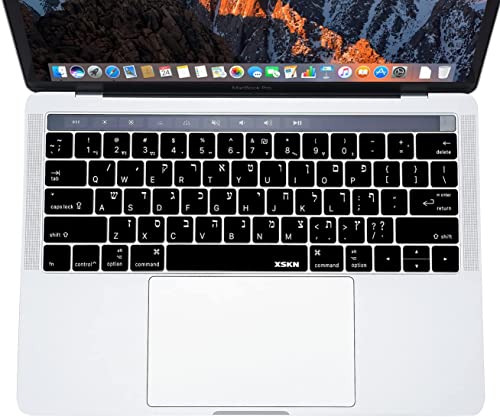 Xskn Touch Bar Hebrew Ultra Thin Silicone Keyboard Skin Cover And Protector Film Gift For Macbook Pro 13" (A1706 A1989) Macbookpro 15" (A1707 A1990) With Multi-Touch Bar And Retina , Us Layout #TOP1