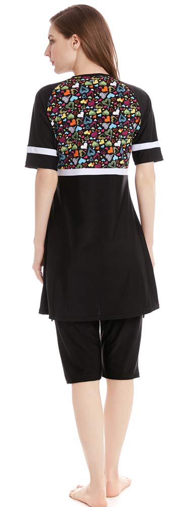 Costumi da Bagno Islamici Musulmani Donna Costume da Bagno Modesti Swimwear Hijab Burkini Manica Corta Sportivo Abbigliamento