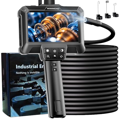 WINWEND Endoscope Camera with Light - IP67 Waterproof Borescope Camera with 8 Adjustable LED Lights...