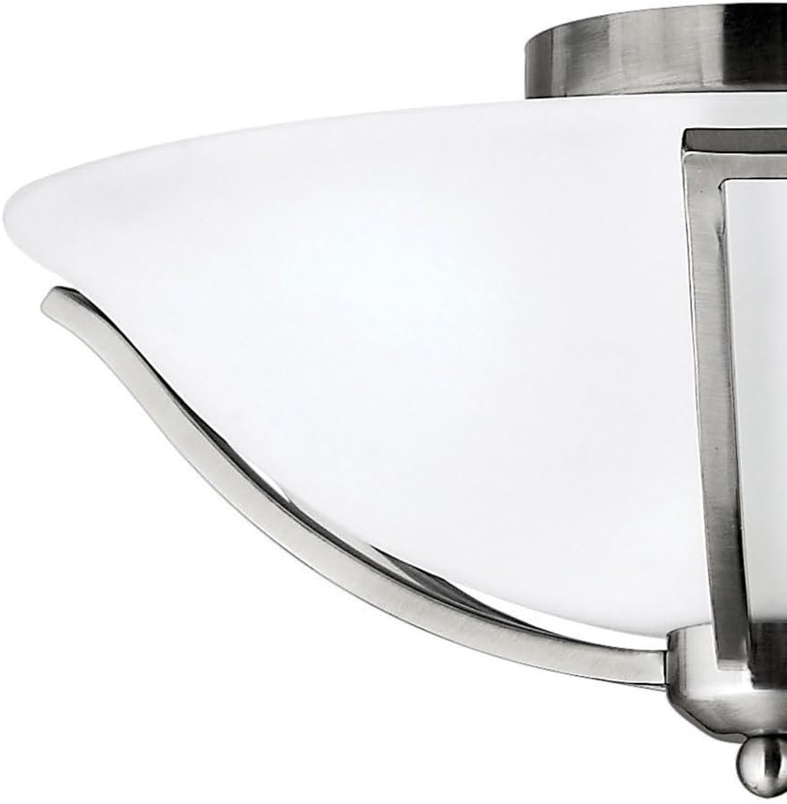 Hinkley Bolla Collection Transitional Two Light Flush Mount, Brushed Nickel