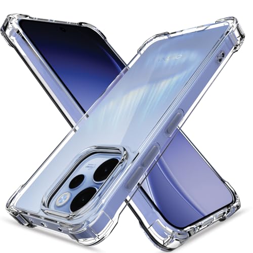 Image of Outlouders Back Cover for Oppo Reno 15F 5G Clear Transparent PC + TPU Bumper Case with Raised Edges for Shockproof Protection (Transparent)