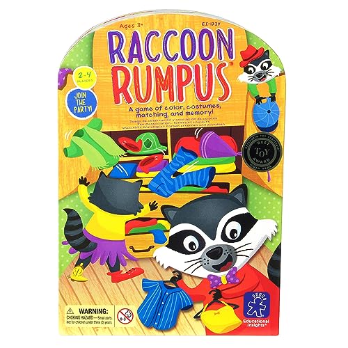 Educational Insights Raccoon Rumpus - Cute Preschool Toys & Board Games for Kids, Color Matching Kids Games, Toddler Memory Game, 2-in-1 Game for 2-4...