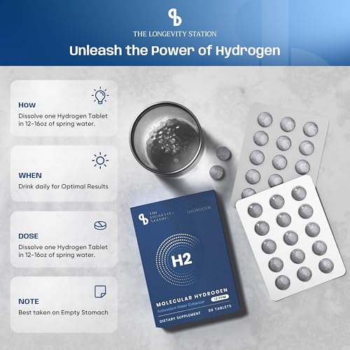 The Longevity Station Molecular Hydrogen H₂ Tablets 12 PPM | Neutralize The Effects of Oxidative Stress & Free Radicals | Supports Cellular Health | Bioavailable Source of Magnesium | 30 Tablets - Image 4