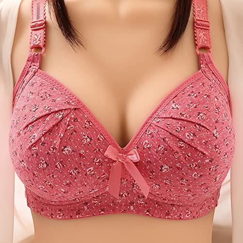 Dii Osedhc Plus Size Support Bra For Women Wirefree Full Coverage Bralette Ladies Printed Soft Cup Everyday Non-Padded Bra #TOP2