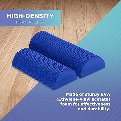 Image of High-Density EVA Foam Rollers | Deep Tissue Massager | Myofascial Release Textured Bumps | 18 inch / 45cm Half Roller |