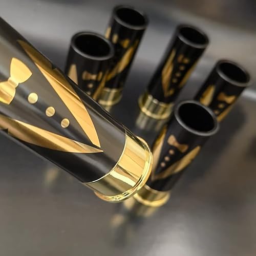 Goochoo Shot Glasses Set Of 6 - Red And Black Groomsmen Tuxedo,Police Flag (Black) #TOP3