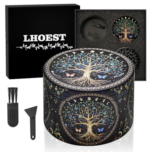 LHOEST Grinder métallique 63 mm Moulin à épices Sel Grinder arbres 4 couches Design Moulin avec grattoir et brosse en plastique pour cuisine