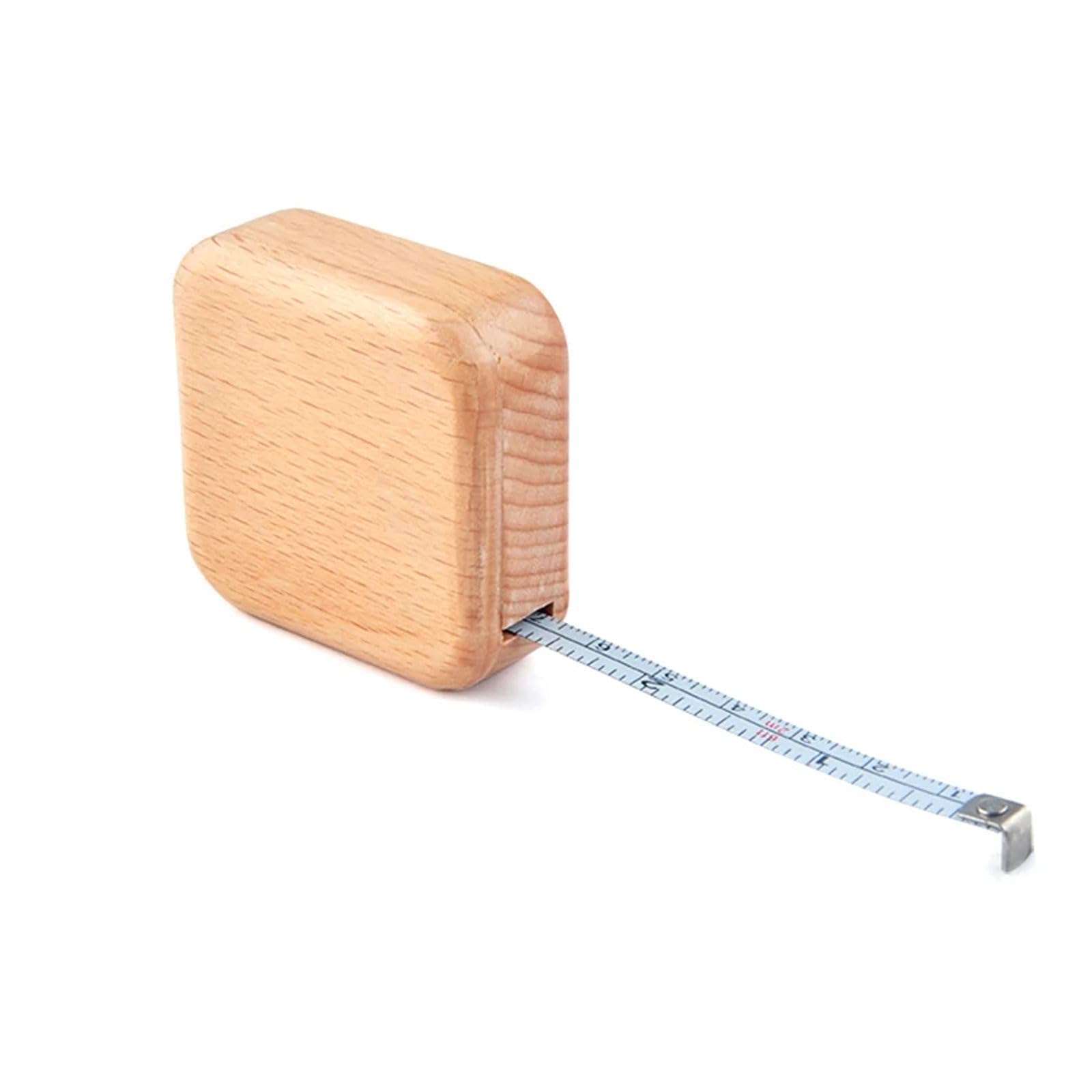 Mètre Ruban 2m Corps En Acier Inoxydable Avec Porte-Clés - Double Face Cm Et Pouces, Argent