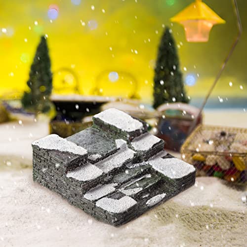 Geelin 2 Pcs Christmas Limestone Steps Accessory Figurines, Resin Mini Xmas Stairs, Miniature Stone Steps Ornaments, Garden Sculptures, Statues Accessories for Cottages - Thumbnail 3