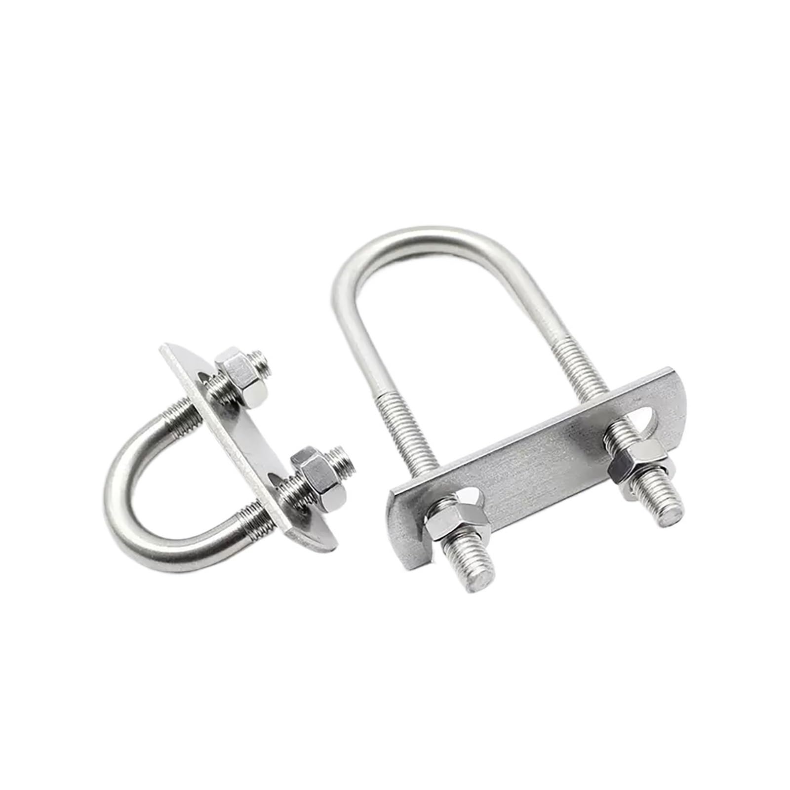 Graiting 2Set M8x50x100 2Set 304 Stainless Steel Extended U-Shaped Screw/U-Shaped Pipe Clamp With Baffle/U-Shaped Bolt/Square Hoop/Horseback Hoop