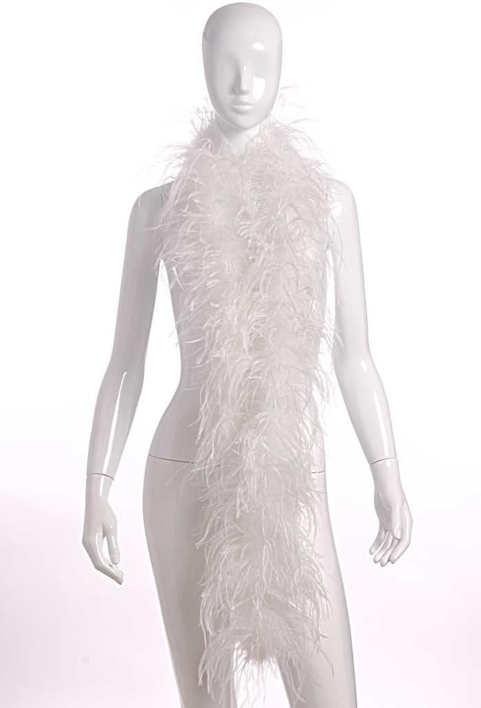 2 Plies Ostrich Boas White