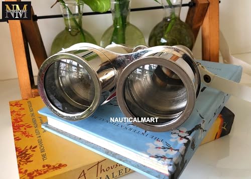 Binocular Náutico Cromado con Funda de Cuero Blanco 6" miniatura 6