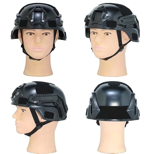 Airsoft Helmet and Mask, Airsoft Full Face Mask,Military Tactical Airsoft Gear, Detachable Airsoft Goggles,Paintball PJ Fast Helmet with Side Rail and Front NVG Mount