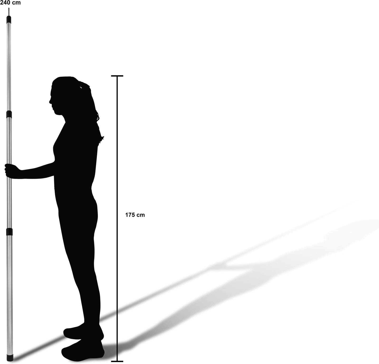 normani Aufstellstange Zeltstange Teleskop-Zeltstange 94-240 cm aus Aluminium - ideales Zelt oder Tarps Zubehör