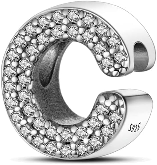 FLUFLO Charm Anhänger Damen Buchstabe A-Z für Armband 925 Sterling Silber Charms Beads passend für Pandora Armband und Halskette, Kompatibel mit Europäischen Armbänder für Frauen Mädchen Z222