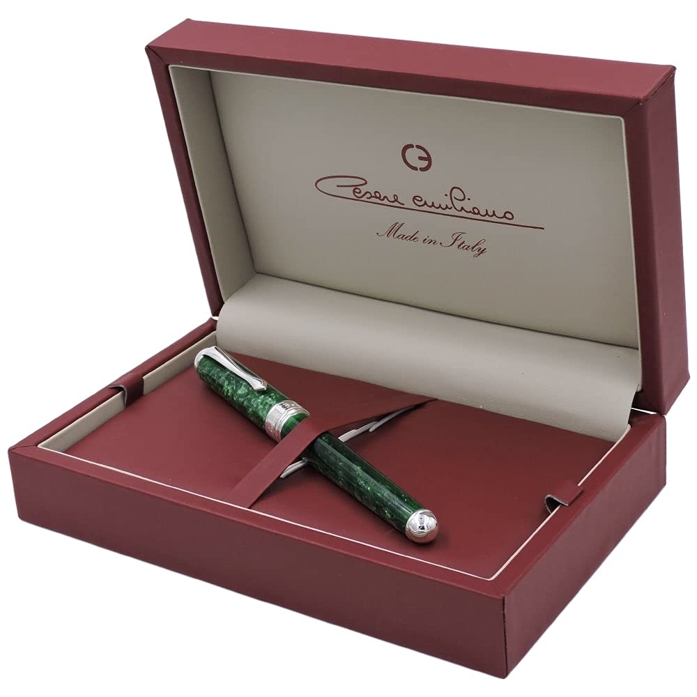 Stylo Plume En Argent Massif 925 Cesare Emiliano - Modèle XS130-OT2F - Boîte Certificat
