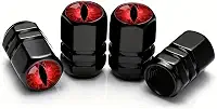 4 tampas de válvula de pneu universais, design visual olho de gato, adequado para carros, motocicletas, caminhões e bicicletas (preto)