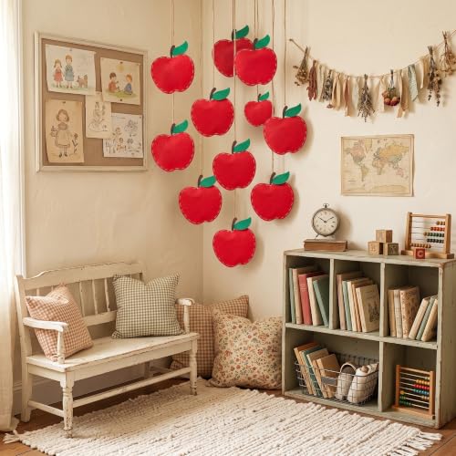 Tudomro 12 Sets 7 Inch Back to School Felt Apple Craft Kit