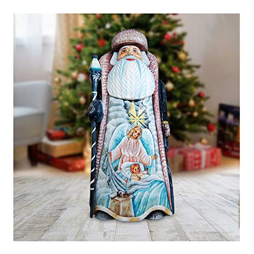 G. Debrekht Lighting Start Santa Carved Wood And Hand-Painted Figurine #TOP30