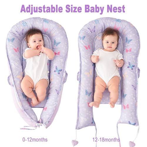 Image of Viviland Baby Lounger Snuggle Me Lounger Fits 0-24 Months Newborn Infant Babies, Butterfly