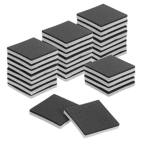sourcing map 30 Pcs Felt & EVA Furniture Pads, 1 3/8" (35mm) Square Furniture Feet Wood Floor Protectors Self Adhesive for Protecting Hardwood Floors, Table Legs and Chair Legs, Gray+Black