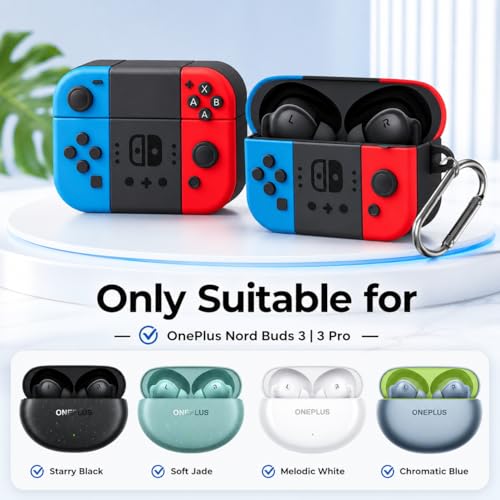 Image of New Silicone Case Compatible with Oneplus Buds Nord 3 Pro (2024) Protective Soft Silicone 360 Full Protection Dust-Proof Shockproof Case Cover with Hook (Cover Only) (Game)