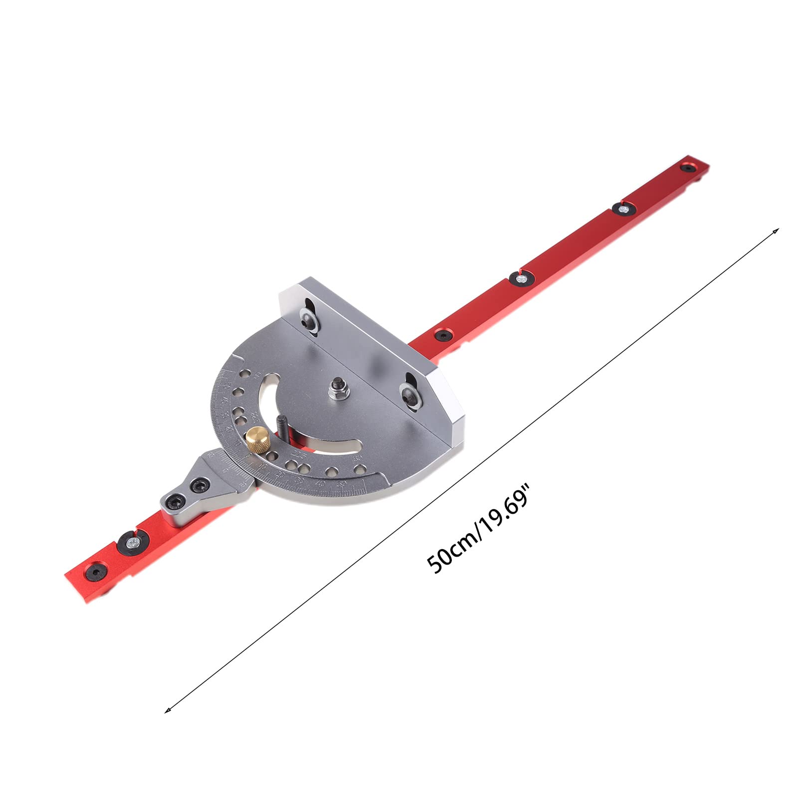 Regla de mesa de carpintero con valla de 400 mm y tope ajustable, adecuada para banda de mesa de acero