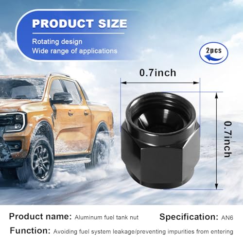 image for Sylvil 2 PCS 6AN Female Flare Cap Block Off Fitting Plug, Aluminum Fem