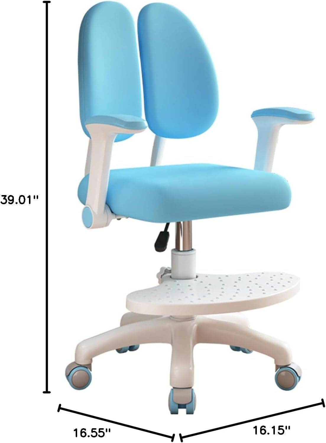 Upgraded Children Desk Chair with 360 Degree Wheels, Height Depth Adjustable Kids Computer Chair, Cute Children Study Chair for Home, School and Library (Blue)