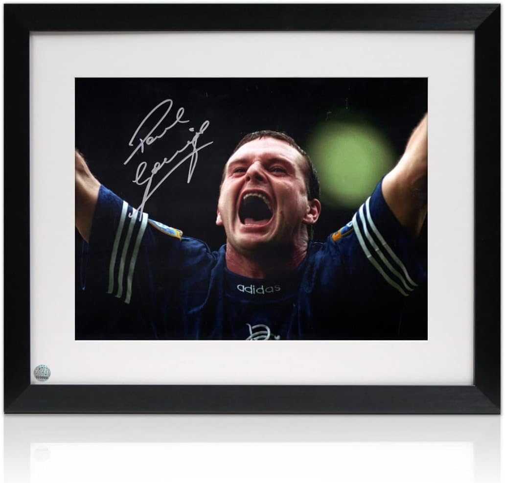 Exclusive MemorabiliaPaul Gascoigne Signed Rangers Photo. Framed