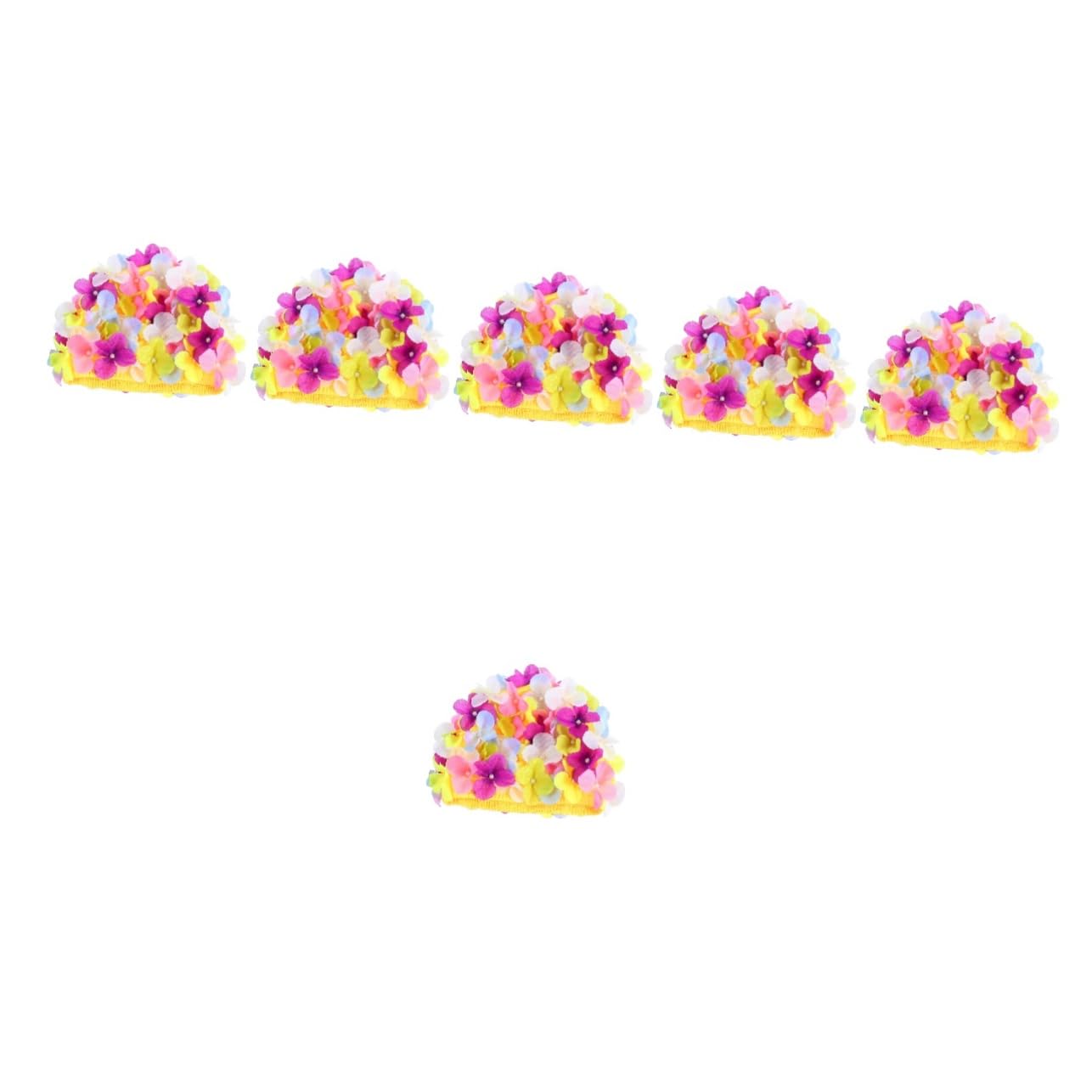 BESPORTBLE 6pièces Bonnet De Bain Floral Respirant Et Élégant Chapeau De Natation Cheveux Et Design Pratique
