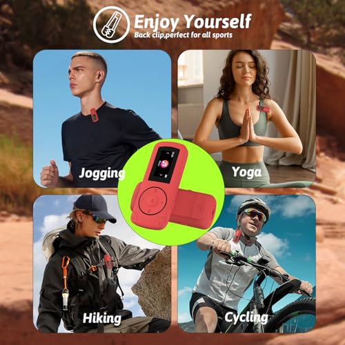 Image of 64GB Sport Clip on MP3 Player with Bluetooth- Superlight Mini MP3 Player with FM Radio,Recorder, MicroSD Support, Shuffle Playback for Running, Cycling, Hiking, Climbing and Yoga