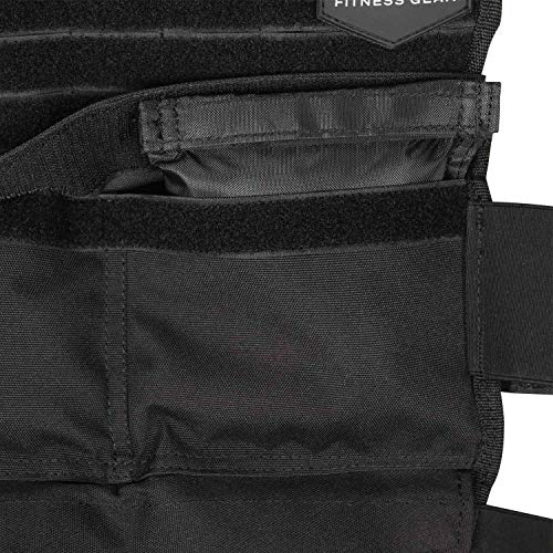 Ultra Fitness Gear Breathable Exercise Weighted Vest, 12 to 48 lbs Capacity, with Full Molle Webbing Chest Panel and Secure Straps, Weighted Workout Vest for Men and Women, Black