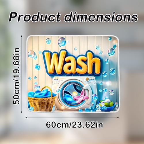 Image of Nuxovilar Bubbles Dryer Cover Top 23.6x19.6in Protective Mat | Dryer covers top bubbles protective mat laundry room home decor dust (Bubbles)