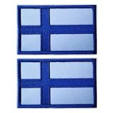 2 parches bordados de la bandera de Finlandia de la EmWoot para moral, cierre de velcro