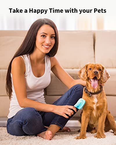 Glendan Dog Brush & Cat Brush- Slicker Pet Grooming Brush- Shedding Grooming Tools(Blue) #TOP6