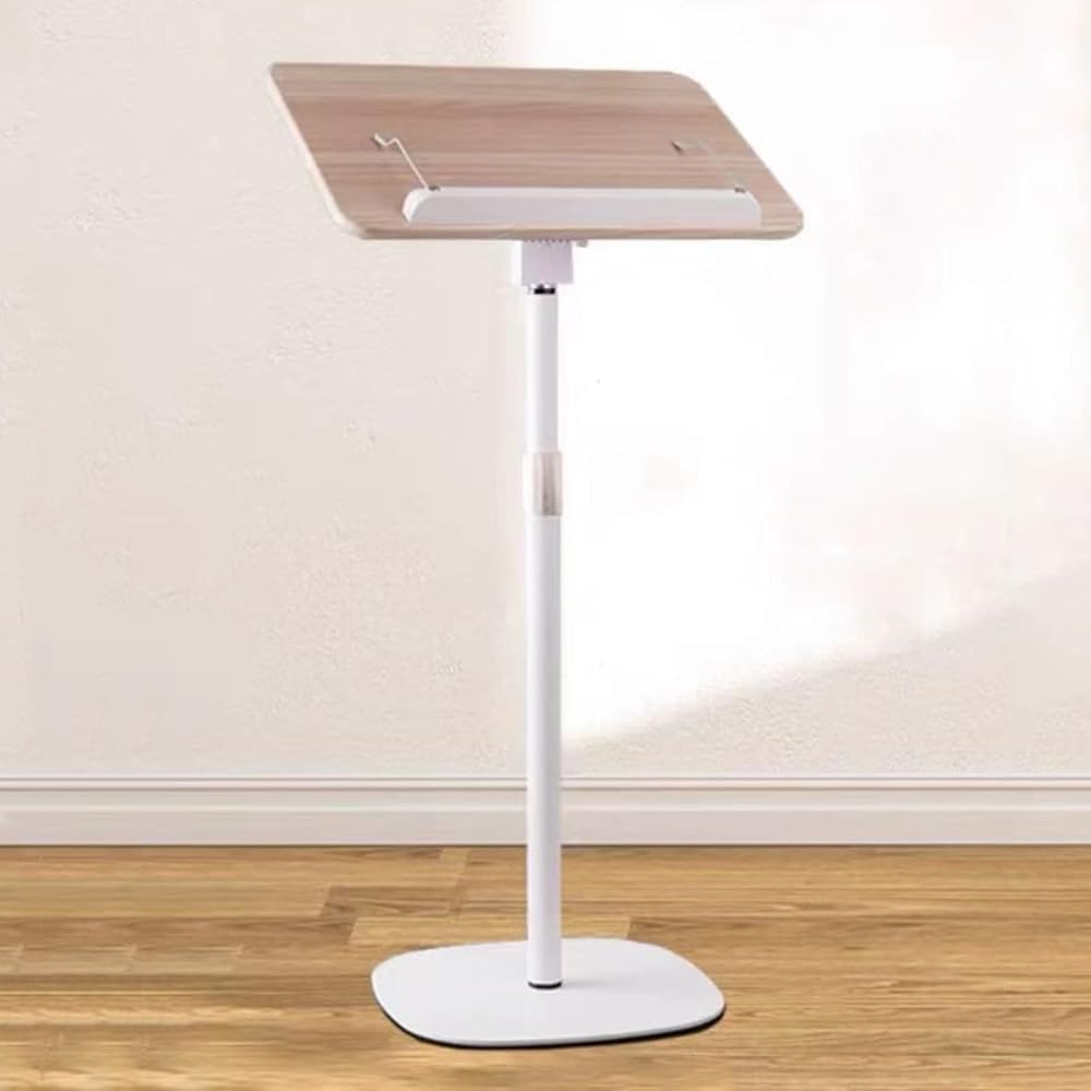 DUANHOZ Portable Lectern Stand with Easy Assembly for Presentations, Floor Standing Desk with Inclined Reading Surface