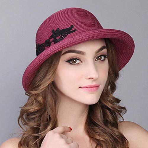 Chapeau de paille dentelle MU avec protection solaire pour le voyage en plein air