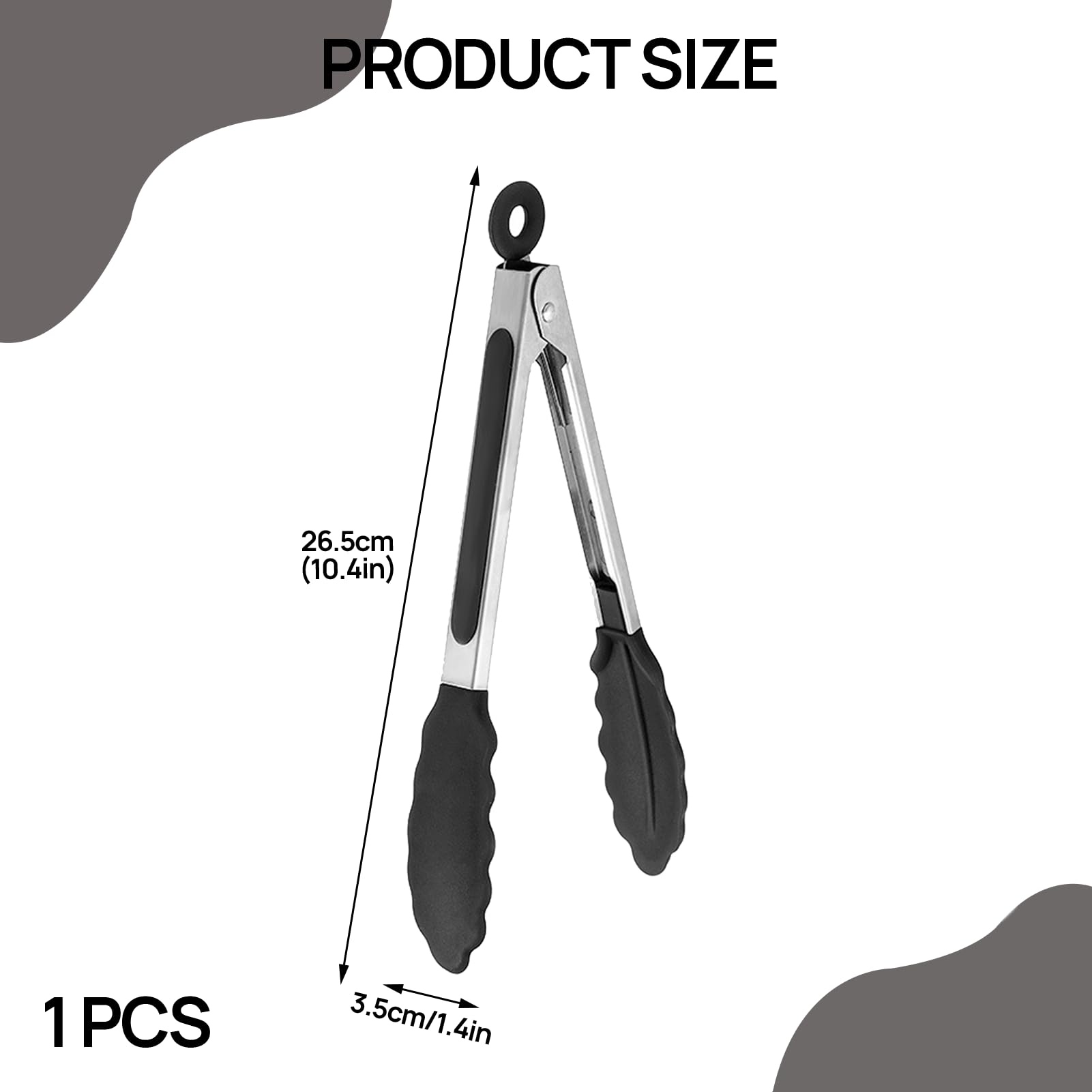 Menibeuty 26cm Pince Cuisine, 1pcs Pince Barbecue Résistante Silicone Résistant À La Chaleur Pince Barbecue Pince Cuisine Silicone,Pince De Cuisine Idéal Pour Cuisiner, Salade, Grillades Et Barbecue