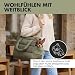 PAW WOW Hundetragetasche SARA | stilvolle Hundetragetasche für kleine Hunde | Wind- & wasserabweisend | Teddy-Innenfutter, Verstellbarer Schultergurt, Außentasche (Olive)