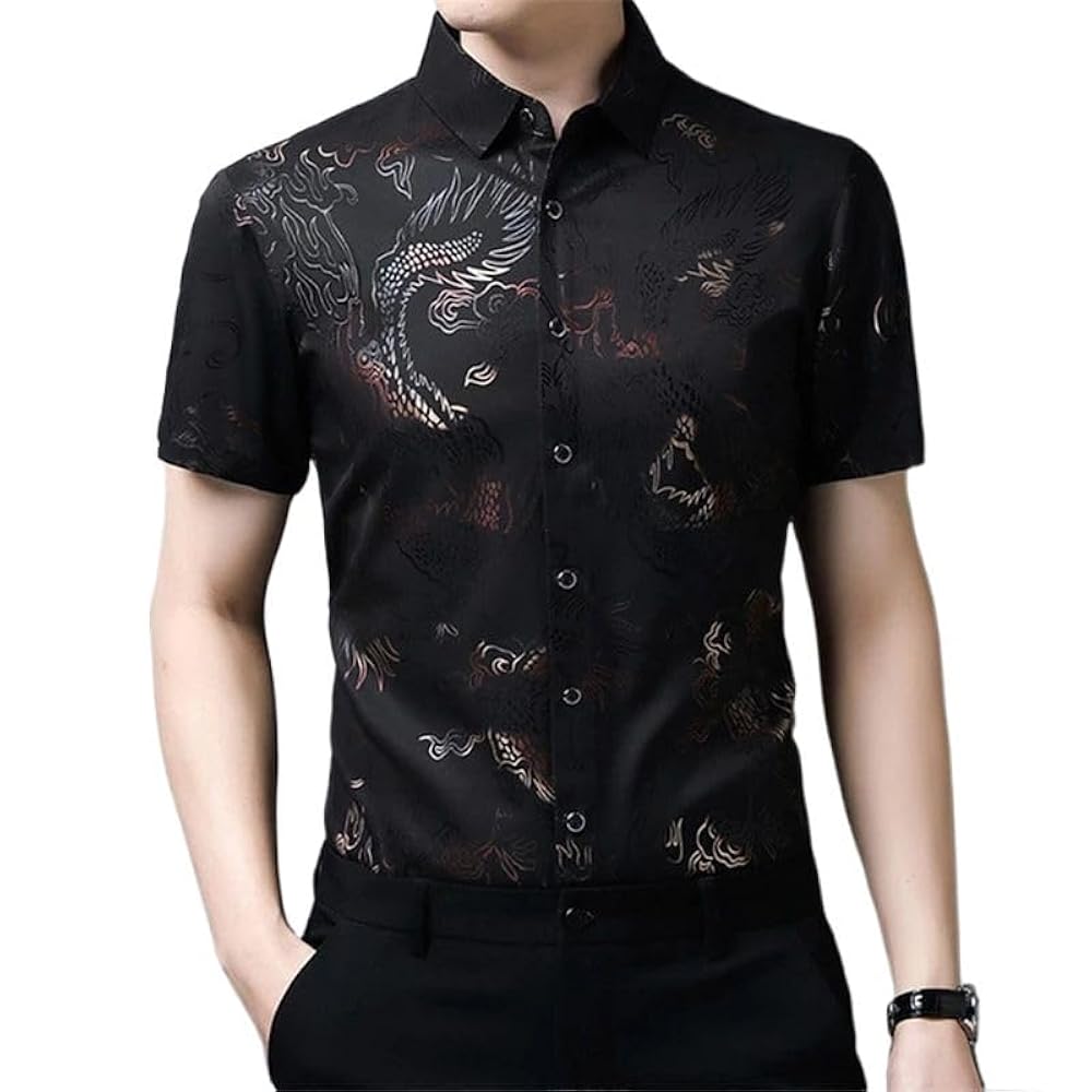 Amazon.com: Summer Men Vintage Chinese Style Dragon Print