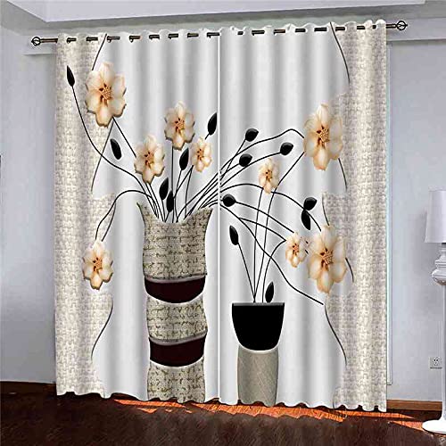 Rideaux occultants 100% polyester à œillets motif 3D moderne