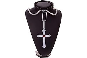 Rosario to Vampire Cosplay Accessory Akashiya Moka's Gem Cross Necklace, Silver