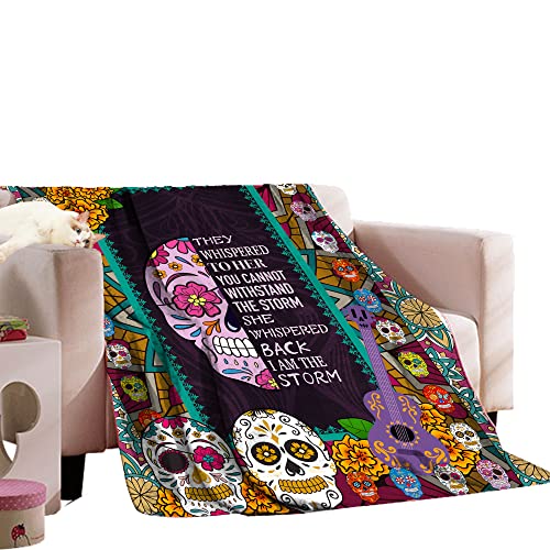 Prokelin Skull Throw Blankets For Women Men Adults Gifts Flannel Plush Ultra-Soft Lightweight And Cozy Bed Couch 80"X60" Full Size #TOP1