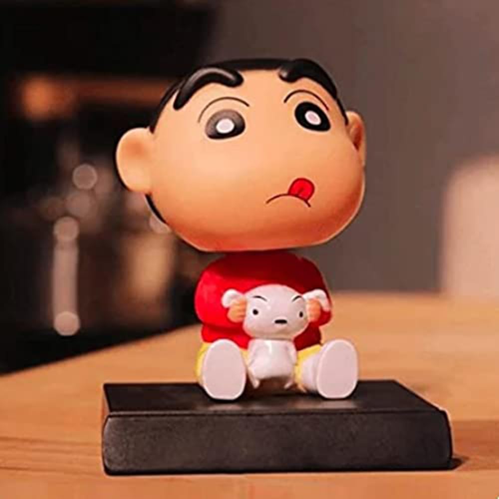 FowWelt Super Hero Action Figure Limited Edition Bobblehead with Mobile Holder for Car Dashboard, Office Desk & Study Table (Shinchan)